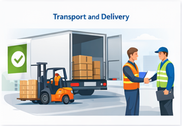 Rakomány berakodása, szállítása és sikeres kézbesítés visszaigazolása